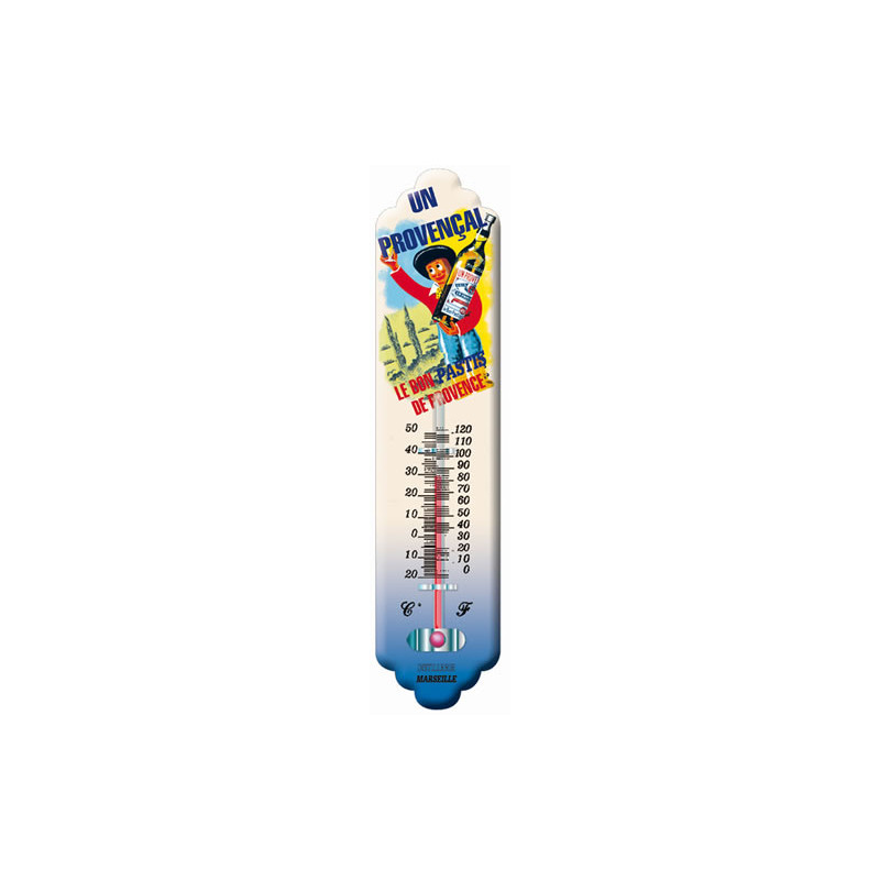 Thermomètre métal Pastis Provençal 28cm une idée cadeau déco rétro originale
