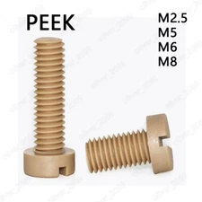 PEEK Plastic Slotted Cheese Head Screws M2.5 M5 M6 M8