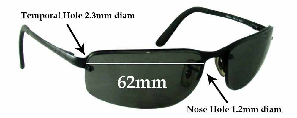 SFx Replacement Sunglass Lenses fits Ray Ban RB3239 Nose