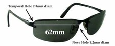 SFx Replacement Sunglass Lenses fits Ray Ban RB3239 - 1.2mm Nose Holes - 62mm Wi