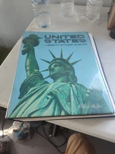 HE Harris United States Liberty Stamp 1963 Album w Over 250 Stamps