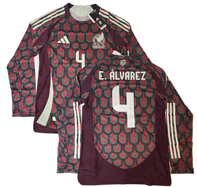 Mexico 2024 Home Auth Long Sleeve Jersey adidas M-3XL NWT Alvarez  #4