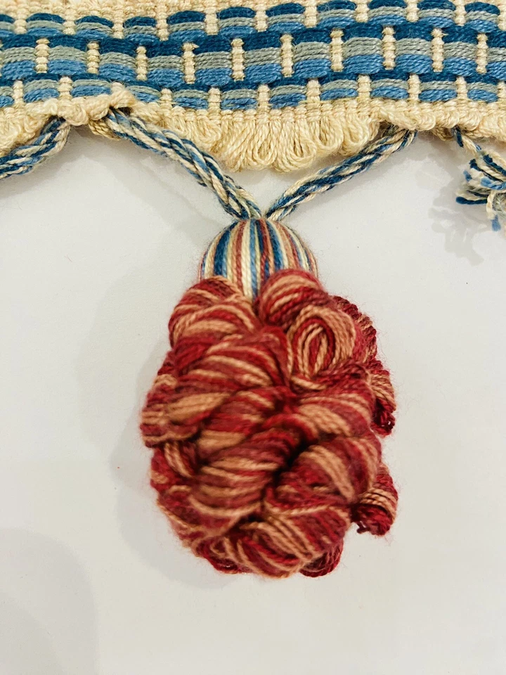 Vintage Holy Hunt Silk Pom Pom Trim. Red, White & Blue. By The Yard - Image 3 of 4