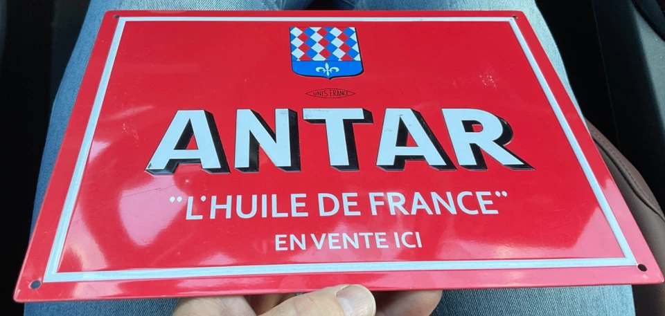 TÔLE REEDITION ANTAR L’HUILE DE FRANCE EN VENTE ICI UNIS FRANCE OIL PLATE ANTAR - Photo 3/4