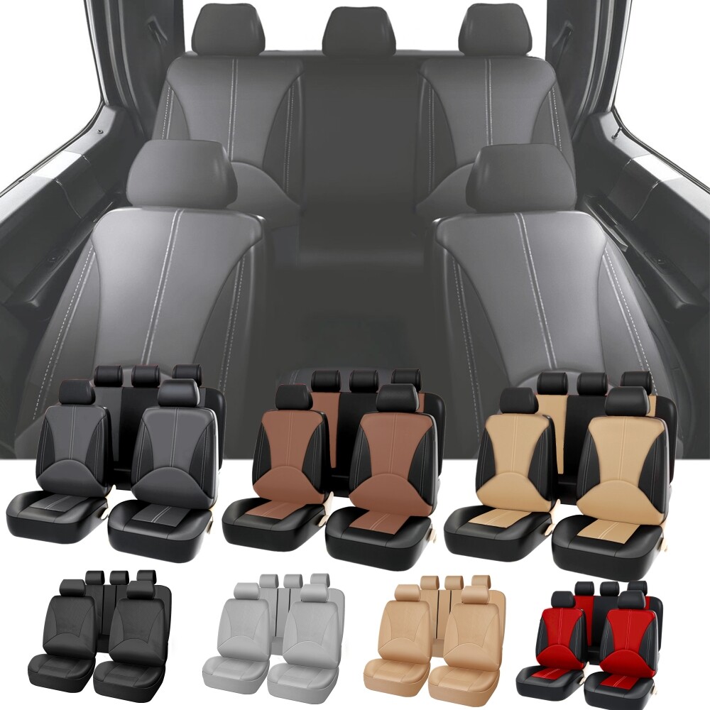 For Hyundai Car Seat Covers PU Leather 5-Seats Full Set Front Rear Protectors