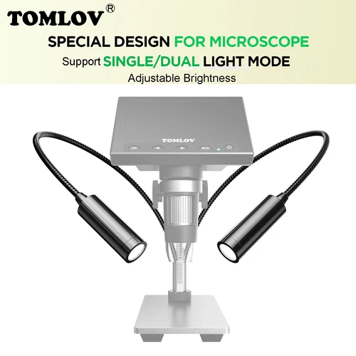 Microscopio digital Tomlov Schwanenhals luces LED con 3 modos de iluminación ajustables - Imagen 3 de 13
