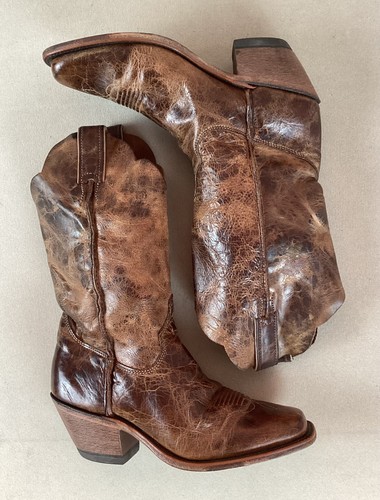 Justin Cowgirl Boots Cowboy Boots Handcrafted in USA Ladies’ US Size 8B