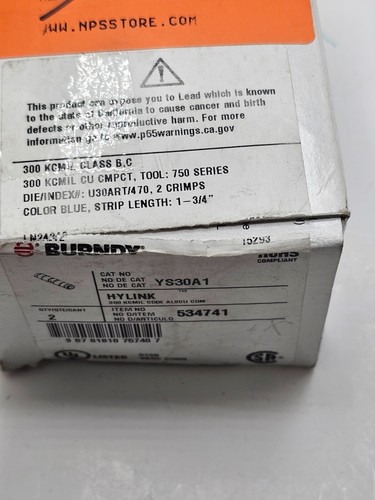 (QTY 2) Burndy YS30A1 Hylink Compression Splice, 300 kcmil AL9CU - Picture 3 of 4
