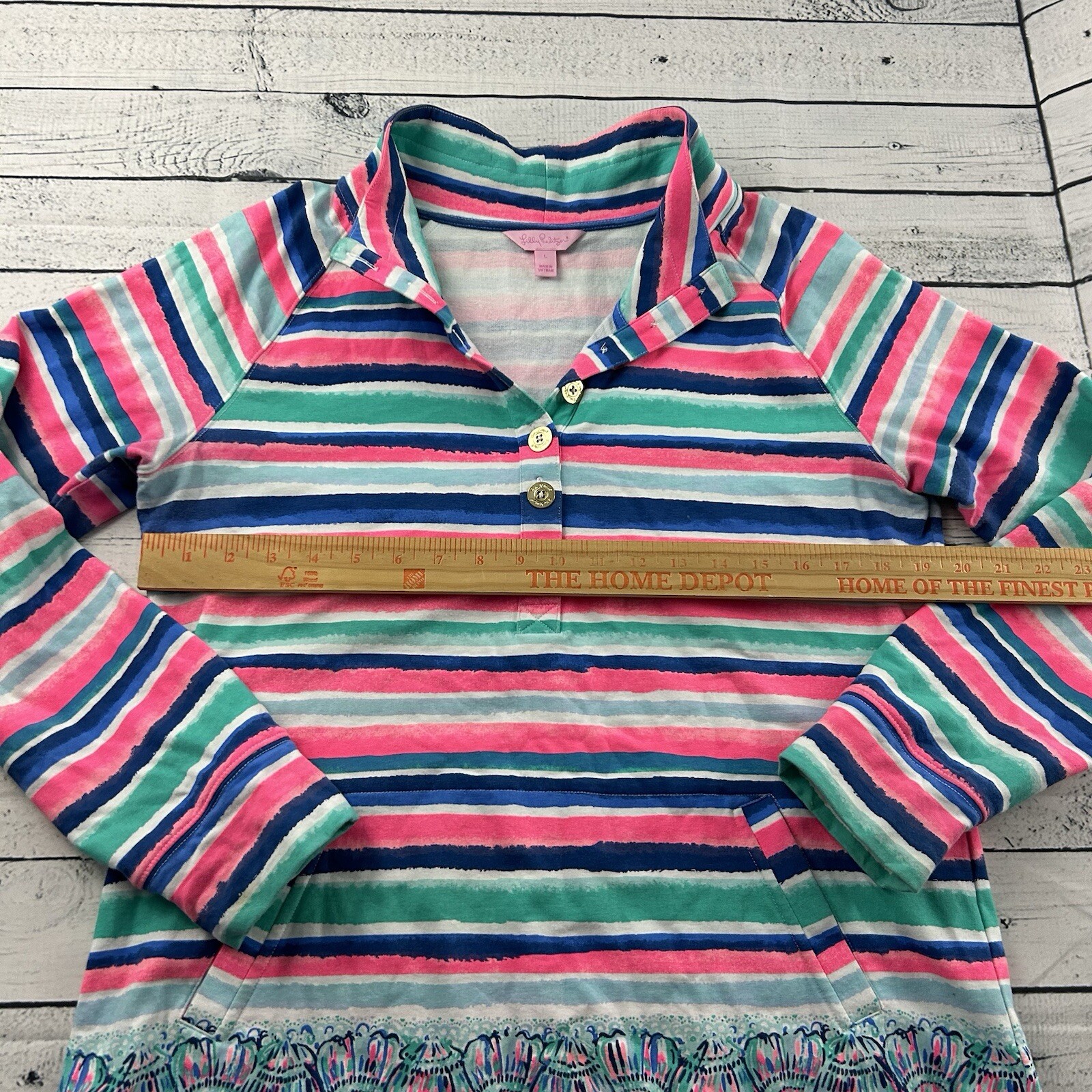 Lilly Pulitzer Striped Pullover Button Front Jack… - image 4