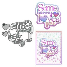 Valentines Easter Some Bunny I Loves You Phrase Metal Cutting Dies Card Craft