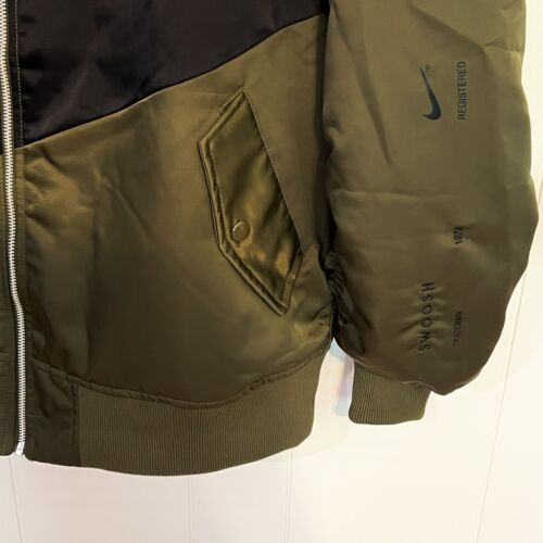 Nike Big Swoosh Therma-Fit Reversible Bomber Jacket DD6055-326 Sz L Green New - Picture 4 of 23