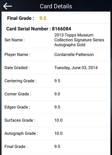 Cordarrelle Patterson 2013 Museum Collection Sig RC Auto #/50 GOLD BGS 9.5 POP2 - Picture 9 of 9