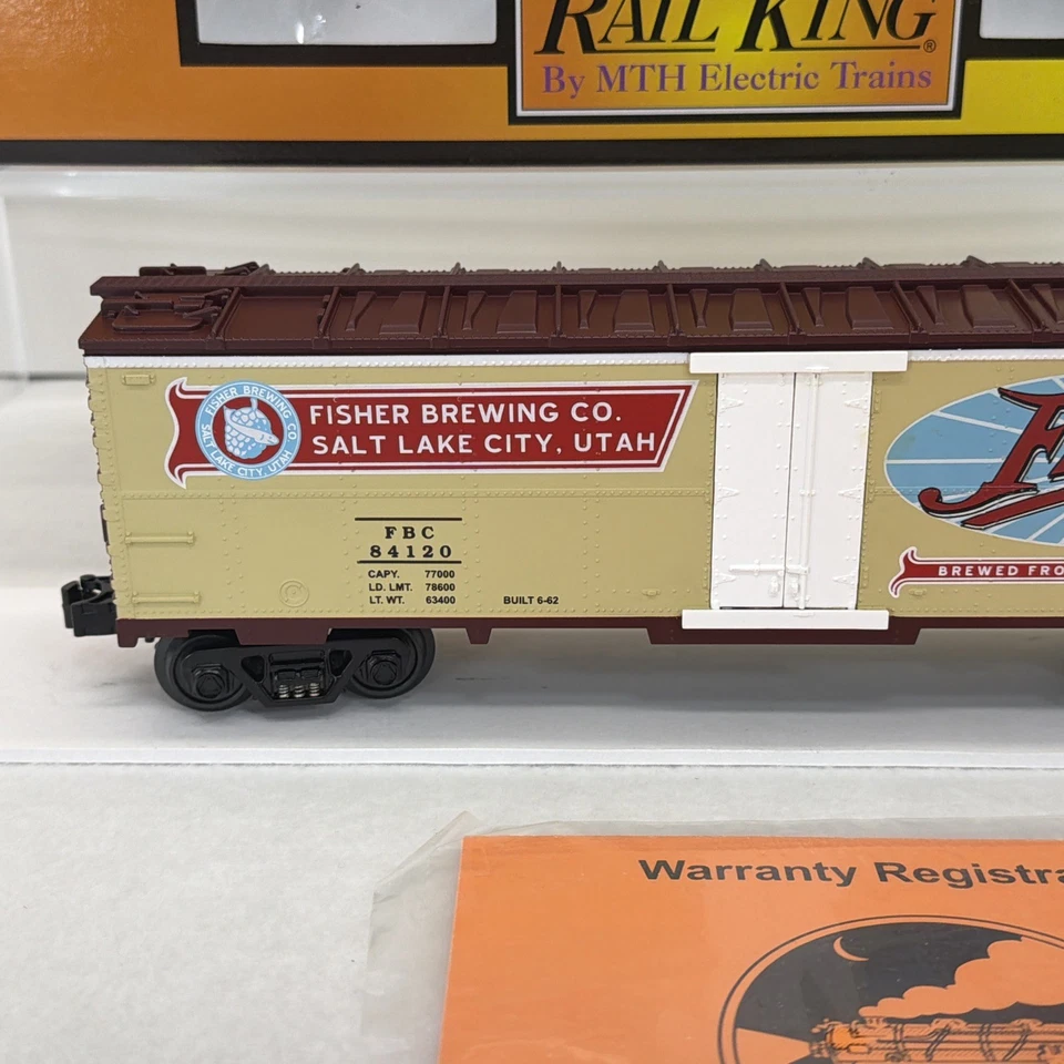 MTH RailKing 30-7850 Salt Lake Fisher Beer Modern Beer Reefer New O O-27 #84120 - Image 4 of 4