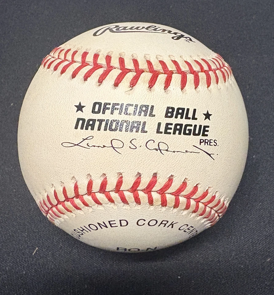 ENOS SLAUGHTER Signed Official National League Ball - HOF 85 Inscription - Image 2 of 2