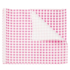 100pcs Square Checkered Wax Paper Sheets 9.84" x 9.84" Pink