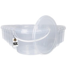 2l Eimer mit Deckel Transparent rund 10x Kunststoff lebensmittelecht luftdicht