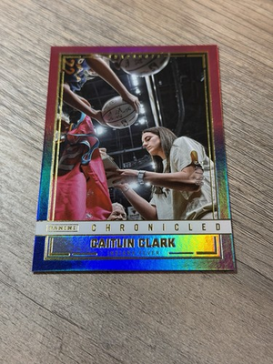 #ad Caitlin Clark **CHRONICLED SIGNING RARE RED BLUE HOLO 99 Only 99 Exist $199.99