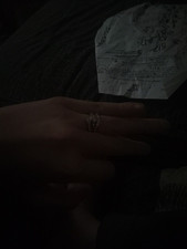 Silver Tone Band Ring Size 7, Clear Stone Col...