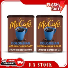 2 Cans McCafe Colombian, Medium-Dark Roast, Ground Coffee, 30 oz Pk