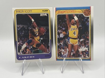 1988-89 Fleer Basketball Byron Scott 2-Card Lot - Base & All-Star NM-MT