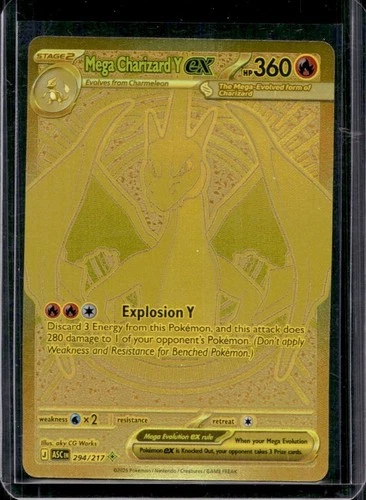 2026 Pokemon Ascended Heroes Mega Charizard Y ex Full Art Hyper Rare #294/217