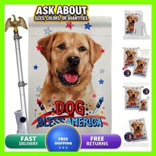 Breeze Decor Patriotic Golden Labrador Retriever House Flag-Eagle Set Dog Puppy