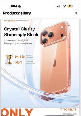 TORRAS Crystal Clear TPU Case for iPhone 17 Pro Max Anti-Yellowing Slim