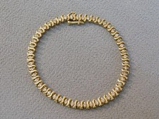 Vintage S Link  Diamond 14k Yellow Gold Tennis Bracelet 7"