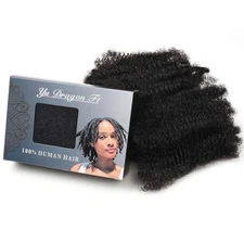 Afro Kinkys Bulk Human Hair 16 Inch 30g/Bundle Black 16 Inch Afro Kinky Bulk ...