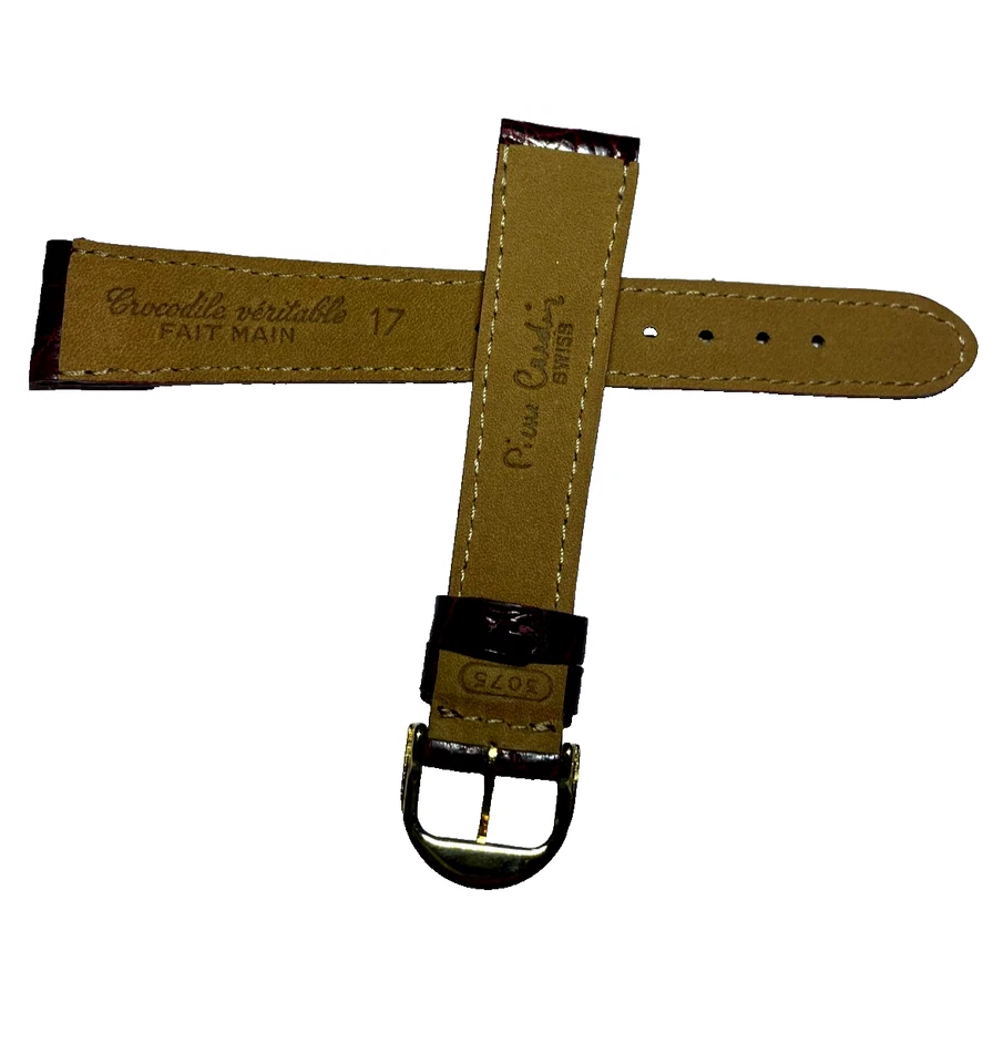 Uhrenarmband Rot-Braun Kroko Optik 17 mm Bandanstoß 251708RBKO - Bild 2 von 2