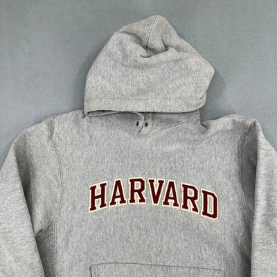 Champion Reverse Weave Harvard University Hoodie Mens Medium Gray