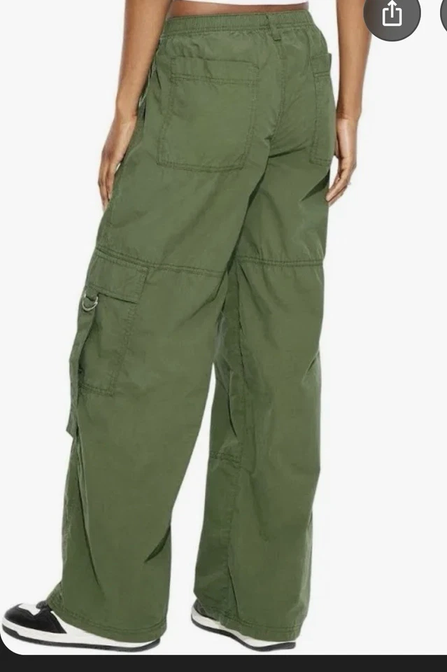 Wild Fable середины подъема широкие ноги зеленый легкий грузовой брюки Sz MD - Изображение 2 из 3