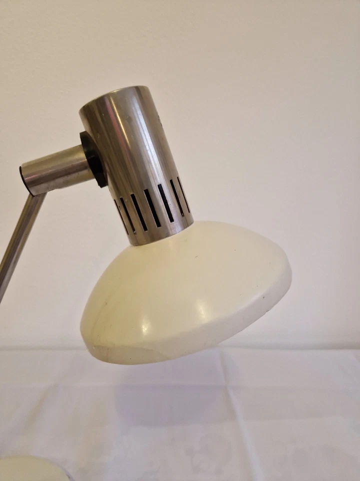 DDR Schreibtischlampe AKA Design Vintage Lampe Metall weiß Retro 70er 60er - Bild 2 von 4