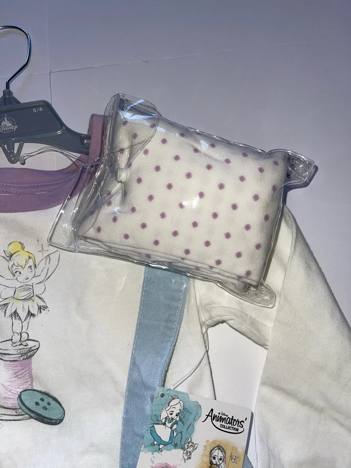 Disney Animators Collection NUEVO Niñas 5-6 Campanilla Jumper Vestido Camisa Medias Foto 3 de 4