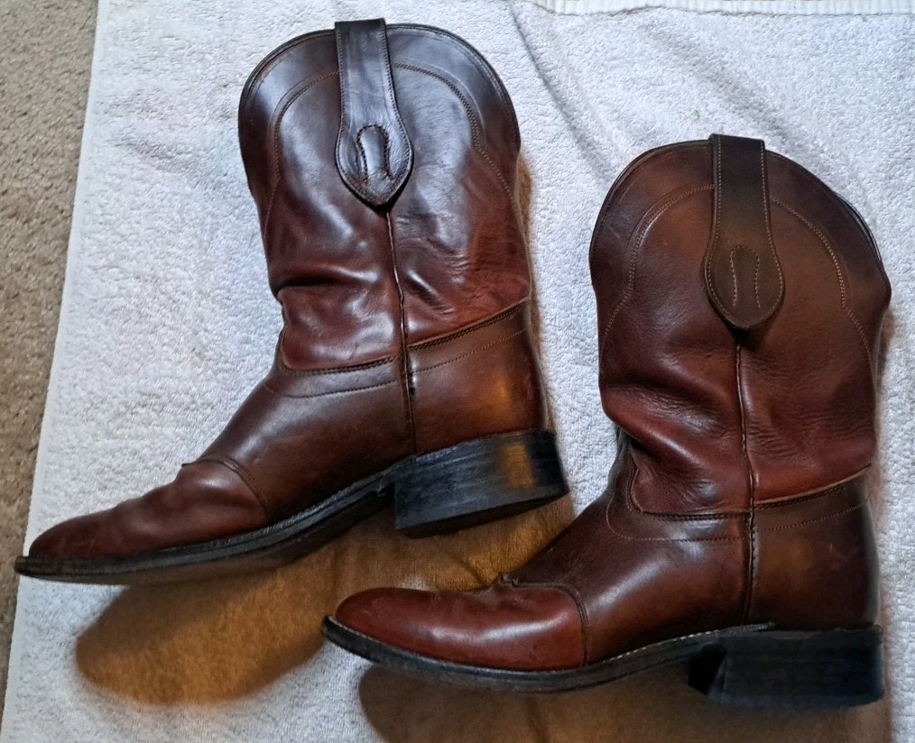 Olathe Western Ranch Cowboy Boot Men size 10 1/2 C Brown