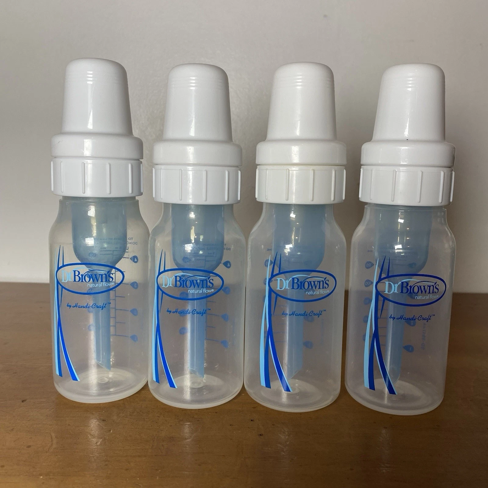 Dr Brown's Preemie Baby Bottles Anti-colic Natural Flow Blue 4 Oz Complete Set