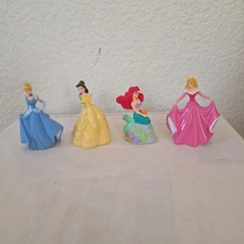 Disney Princess Cake Toppers Toy Lot Of 4 Decopac Ariel Cinderella Belle Aurora