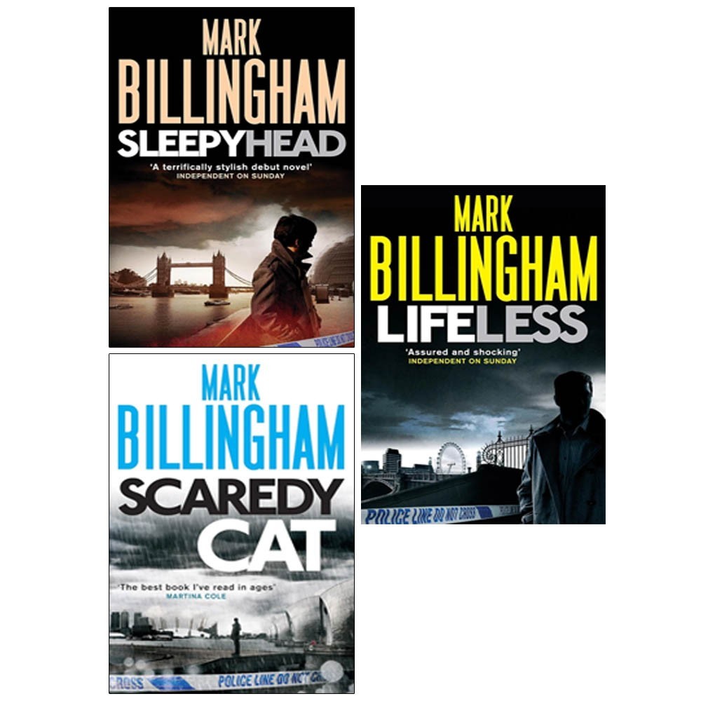 Mark Billingham Collection 3 Books Set  Scaredy Cat, Lifeless, Sleepyhead