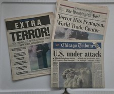 9/11 Special Evening Edition Washington Times Chicago Tribune Sun-Times LOT OF 3 9/11 Special Evening Edition Washington Times Chicago Tribune Sun-Times LOT OF 3