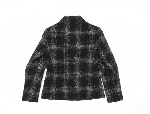 Alexon Women's Black Wool Blend Checked Blazer Size 10 - Picture 2 of 12