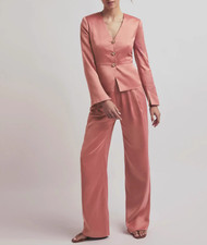 Women Favorite Daughter V-neck Slim Fit Long Sleeve Blazer Coat / Wide Leg Pants