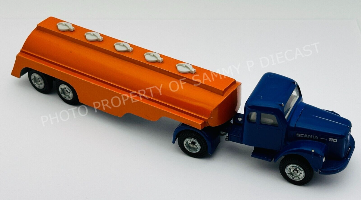 Tekno Denmark 1:43 SCANIA VABIS 110 TANKER TRUCK Orange Blue Very
