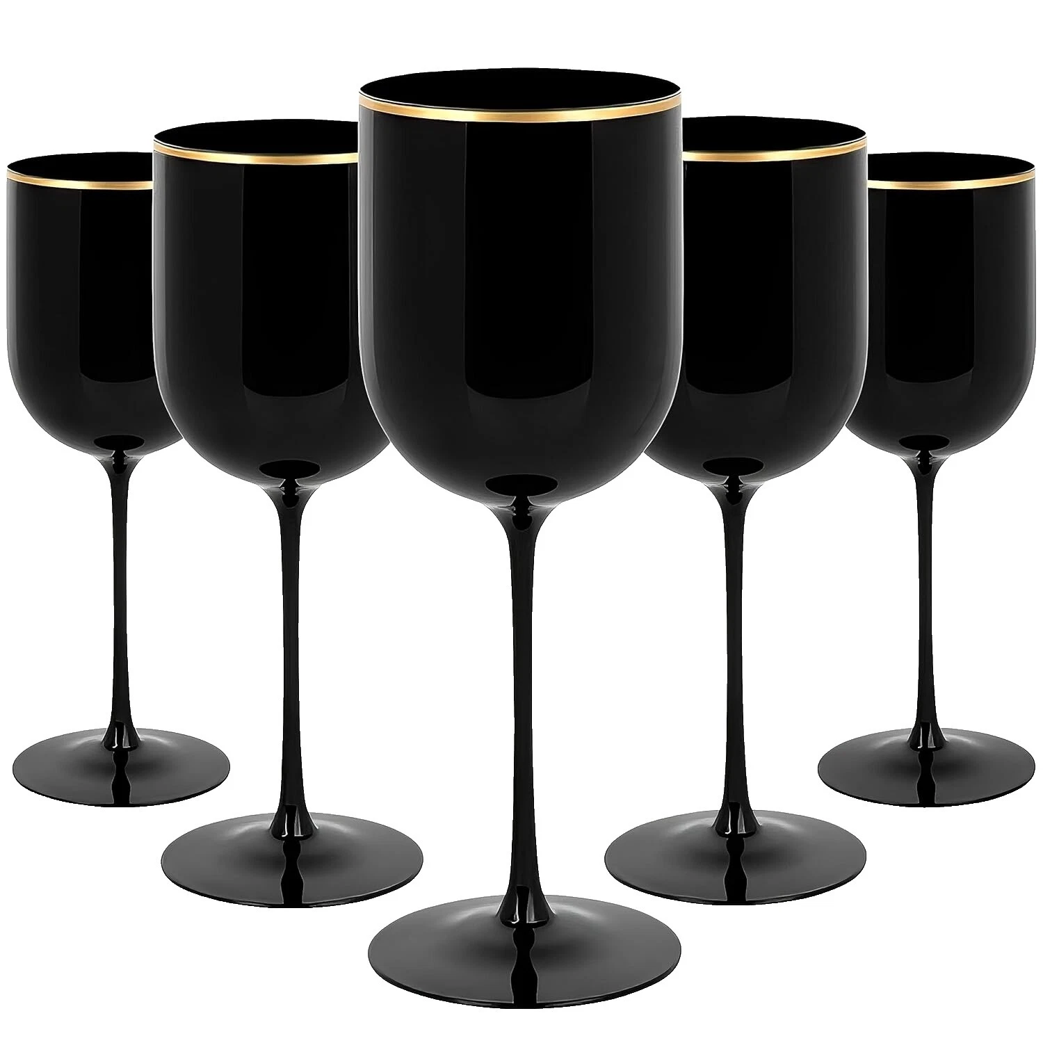 Cristalería de Plástico Negro y recipientes