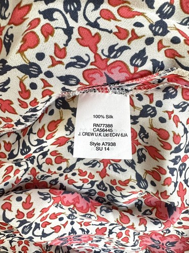 Nuova camicetta floreale J.Crew California papavero rosa rosso navy taglia 0 - Foto 6 di 6