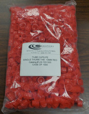 13MM TUBE SNAP CAPS, POLYETHYLENE, SINGLE THUMB TAP, RED,  CS/1000