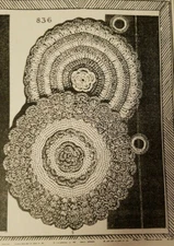 836 Vintage ROSE PETAL POTHOLDERS X 2, Pattern to Crochet (Reproduction)  