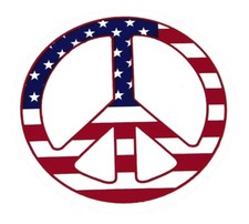 6 Pack USA American Peace Sign Circle 2.5" Diameter Vinyl Decal Bumper Sticker