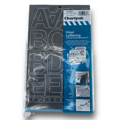 Chartpak Press-On Vinyl Letters & Numbers   Self Adhesive Black 2'' 77/Pack