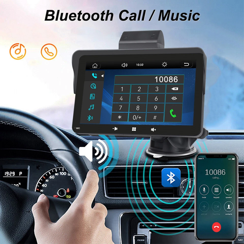 Radio Bluetooth Car Stereo Touch Screen For Apple Carplay DVR MP5 Player FM USB - Image 4 of 4