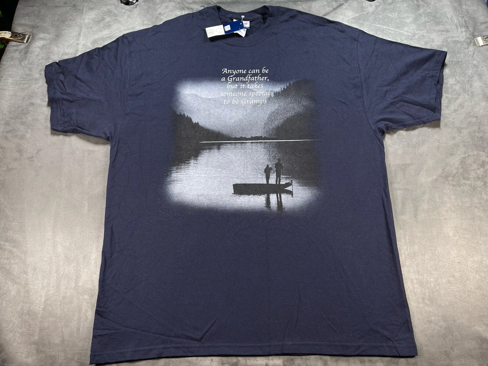 New Gramps XL Fishing Special Moments Blue Grandpa Shirt Family Bonding Times